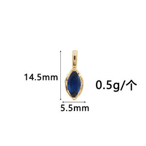 Abalorios de piedra natal a la moda, accesorios de joyería DIY, circón de colores, rombo, MARQUESA, colgante, collar, pulsera, hallazgos - Product Image 3