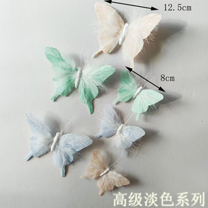 Mariposas Artificiales de Plumas Suaves con Cola de Golondrina y Brillo para Decoración de Bodas y Guardería - Product Image 3