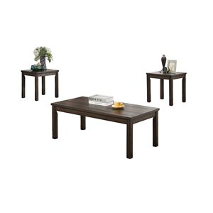 DB Classic Espresso Juego de mesas de centro de 3 piezas 1x Mesa de Centro y 2x Mesas auxiliares para muebles de sala de estar - Product Image 2