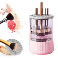 Nettoyeur de pinceaux de maquillage électrique portable automatique avec sécheur-support pour pinceaux de maquillage