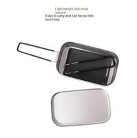 DFT10 Sports et divertissement Camping Boîte à lunch Multi-usages Mini casserole carrée Chauffage de l'eau Bouilloire Steak Barbecue Plateaux