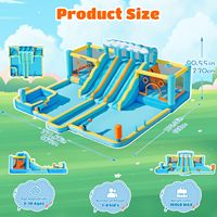 Château gonflable aquatique FBSPORT Bounty avec toboggan, taille commerciale, pour filles, avec toit
