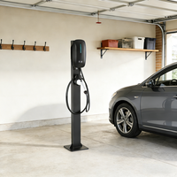 Stasiun Pengisian Daya Kendaraan Listrik AC Pintar, Charger EV Terpasang di Lantai dengan Kabel Pengisian untuk Parkir Luar Ruangan