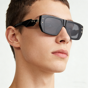 Logo Custom 2026 Fashion Small Frame Gradient Shades Sun Glasses UV400 <b>Square</b> Rivets <b>Sunglasses</b> for <b>Men</b> Women - Product Image 1