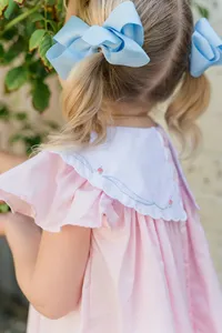 Großhandel Sommer O-Kragen Sweet Pink Kleid Baby Classic Flatter ärmel Kleinkind Baby Girl Kleid