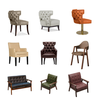 Chaises et tables de style moderne pour restaurant, tables de café en bois massif durables, chaise en cuir pour café, boutique, restaurant