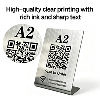 Expositor de Menú con Código QR en Forma de L de Acero Inoxidable Personalizado al por Mayor