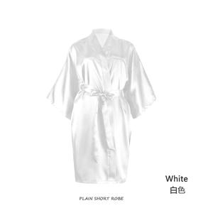 מפעל יוקרה סיטונאי 135 צבעים רגיל בגדי כלה חתונה משי סאטן קימונו כלה שושבינה בגדי סאטן לנשים - Product Image 5