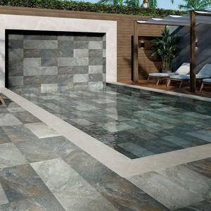 Piastrella Moderna Opaca <span class=keywords><strong>in</strong></span> Gres Porcellanato per Esterni Piscina 300x600mm, Effetto <span class=keywords><strong>Pietra</strong></span> 3D Antiscivolo, per Pavimentazione Esterna Cortile - Product Image 2