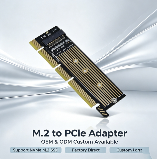 Wholesale M.2 NVMe SSD Expansion Card PCIe 4.0 X4 X8 X16 Aluminum Cooler for Desktop PC OEM