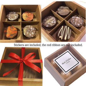 Kraft Brown trata de regalo galletas Cupcake hornear pasteles golosinas <span class=keywords><strong>Bah</strong></span> bombas cajas contenedores portadores ventana transparente Luna pastel caja - Product Image 5