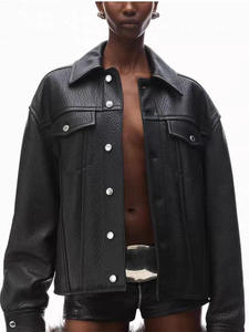 Popular Products Custom Made Polo-collar <strong>Leather</strong> Coat Elephant Skin Pattern Genuine Sheep Skin <strong>Jacket</strong> for <strong>Women</strong> - Product Image 1