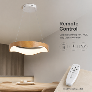 โคมไฟโลหะ LED แบบโมเดิร์น ปรับแสงได้ 3 สี พร้อมรีโมท สำหรับห้องรับประทานอาหาร ห้องนั่งเล่น ห้องครัว เกาะกลางห้องครัว ตกแต่งบ้าน - Product Image 4