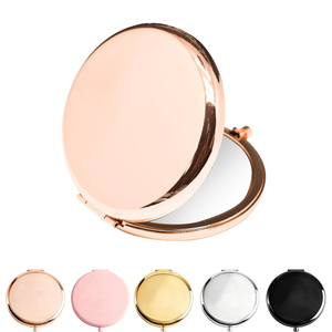 Custom Engraved Metal <b>Compact</b> <b>Mirror</b> with Double Sided Magnification, Luxury Travel Makeup Gift for Bridesmaids Corporate Events - Product Image 1