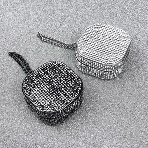 Funda para AirPods con Diamantes Brillantes, PC+Pedrería, Lujosa, Antiarañazos, con Cordón - Product Image 4