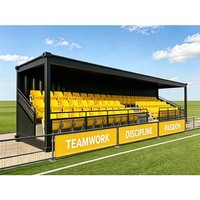 Tribune modulaire personnalisée en conteneur maritime avec sièges pliants, gradins portables en aluminium pour événements sportifs en plein air