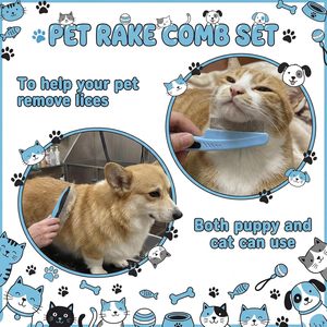 Peigne démêlant en acier inoxydable pour animaux de compagnie, brosse de toilettage pour chiens, produits de nettoyage pour animaux, peigne en acier pour animaux - Product Image 4