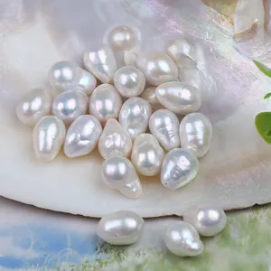 Vendita calda 9-11mm perle sciolte bianche a forma di coda Edison d'acqua dolce naturale per la creazione di gioielli fai da te
