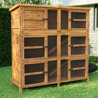 Poulailler extérieur moderne de luxe en bois, étanche, avec grande enclos et cage à mailles étendues, motif uni, facile à nettoyer, toutes saisons, maison pour animaux de compagnie