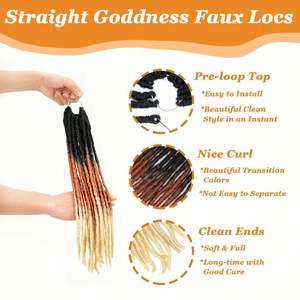 Extensions de cheveux synthétiques en fibre haute température, tresses au crochet pré-étirées, style Gypsy Goddess, très vendues - Product Image 3