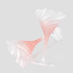 Copas de Vino de Vidrio Elegantes Hechas a Mano con Colores Personalizados, Efecto Esmerilado, Copas de Cóctel Giratorias Rosadas - Product Image 3