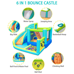 Castillo Inflable Blanco Comercial de PVC con Tobogán Doble Acuático y Fácil Instalación para Niños - Product Image 2