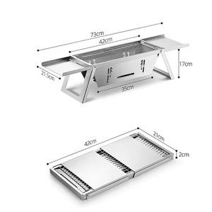 Giá nướng thịt dày dặn, di động, dùng ngoài trời, bếp dã ngoại, dễ gấp gọn, vỉ nướng than. - Product Image 6