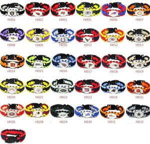 卸売<span class=keywords><strong>NFL</strong></span> USAフットボール32チームスポーツチャームカスタムロゴパラコードブレスレットパーソナライズされたプロモーションキーチェーンカラビナー - Product Image 1