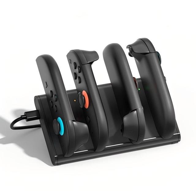 4 in 1 Magnetic Charging Dock for Switch 2 Joycon Controller Charger Stand Support With LED Indicator Light