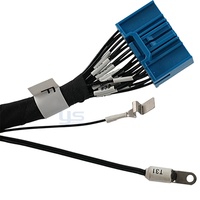 Harness Manajemen Sirkuit Terpadu Chrome Bulkhead Blue Multi-Pin Plug Spade Ring Terminal Zip Tie Bundled Marine Boat