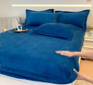 Yongho hiện đại Matte <span class=keywords><strong>Black</strong></span> Floral 3-mảnh Jacquard sang trọng sữa nhung mềm 3pcs trang bị tấm Ga Trải Giường thiết lập với vỏ gối - Product Image 3