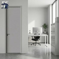Portes intérieures en bois massif de qualité supérieure pour la conception moderne des chambres et bureaux, durables, insonorisantes, finition à grain naturel