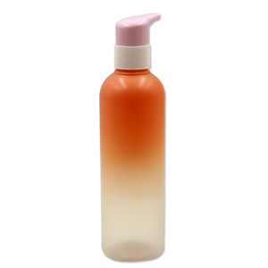 Fabricante de gran capacidad de alta calidad, botella cilíndrica de 300ml, botella cosmética PET con pintura, revestimiento UV, bomba de <span class=keywords><strong>loción</strong></span> de Color - Product Image 3