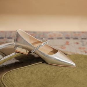 Zapatos de tacón alto plateados, sexys y exquisitos, zapatos formales de tacón alto con punta, siempre a la moda para siempre. - Product Image 5