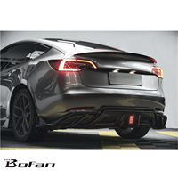 Turbo Style Carbon Look Aero Kit diffuseur arrière lèvre avant sans lumière pour Tesla modèle 3 2018-2023