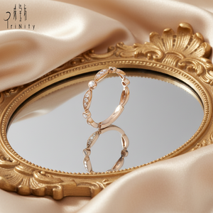 Ventes chaudes, design moderne, vente rapide, bague empilable populaire, or rose 18 carats, bijoux européens, diamant naturel, bague empilable pour femme - Product Image 2