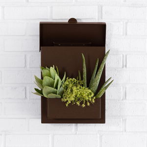 Boîte aux lettres esthétique JH-Mech avec jardinière intégrée Boîte aux lettres murale décorative robuste de style <span class=keywords><strong>vintage</strong></span> rouillée pour l'extérieur - Product Image 5
