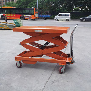 <span class=keywords><strong>Mini</strong></span> mesa elevadora hidráulica portátil plataforma elevadora de tijera doble manual - Product Image 5