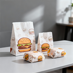 Bolsa de Papel Kraft Biodegradable de Grado Alimenticio para Pan, Sushi, Hamburguesas, Empaque Ecológico para Panadería y Venta al por Menor con Logotipo Personalizado - Product Image 1