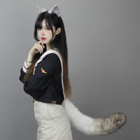 Ensemble de cosplay Snow Lynx : Bandeau et queue de chat réaliste pour Halloween et soirées à thème anime