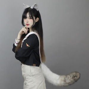 S0006 Tuyết Lynx Cosplay Set Thực Tế Mèo Tai Headband & Tail Set Trang Phục Phụ Kiện Cho Halloween Anime Theo Chủ Đề Các Bên - Product Image 4