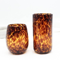 FENGJUN léopard conteneur de bougie en verre cristal de haute qualité bougie parfumée bougie en cire de soja en verre