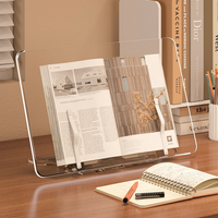 Support de lecture multifonctionnel en acrylique pour bureau, support de livre réglable, support de lecture mains libres pour livres, iPad, tablette
