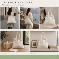 Sac fourre-tout en toile blanc sur mesure avec logo, extra large, avec longue poignée et fermeture éclair, pour exposition, publicité, OEM, usine