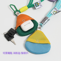 Sac de rangement en maille d'été 2026 avec sangle de suspension, porte-monnaie de poignet, étui portable pour écouteurs, sac pendentif porte-clés, cordon de suspension pour portefeuilles
