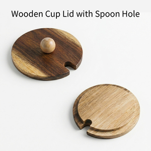 Vietnam WeWood Custom Spoon Slot Wooden Lid Ball Handle Tableware Top Universal Seasoning Crock <b>Cap</b> for Restaurant - Product Image 1