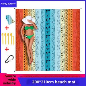 Grand tapis de plage imperméable et anti-sable avec logo personnalisé, tapis de plage sans sable avec sac de rangement pour pique-nique en plein air, <span class=keywords><strong>camping</strong></span> - Product Image 4