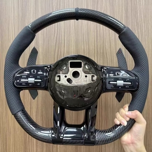 Volante de coche de fibra de carbono personalizado para Mercedes Benz C63 E63 W213 W205 C43 A45 G63 G500 <span class=keywords><strong>S63</strong></span> GLC GLA45 2017 <span class=keywords><strong>AMG</strong></span> - Product Image 3