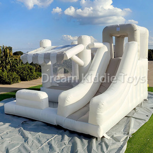 Pequeño Castillo de rebote inflable gris de Material Oxford para interiores con casa de salto de pozo de bolas para niños - Product Image 4