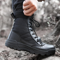 Chaussures de Sport d'Extérieur pour Hommes, Bottes de Randonnée Vertes Imperméables, Bottes de Trekking et d'Alpinisme, Bottes Tactiques Noir Désert avec Fermeture Éclair